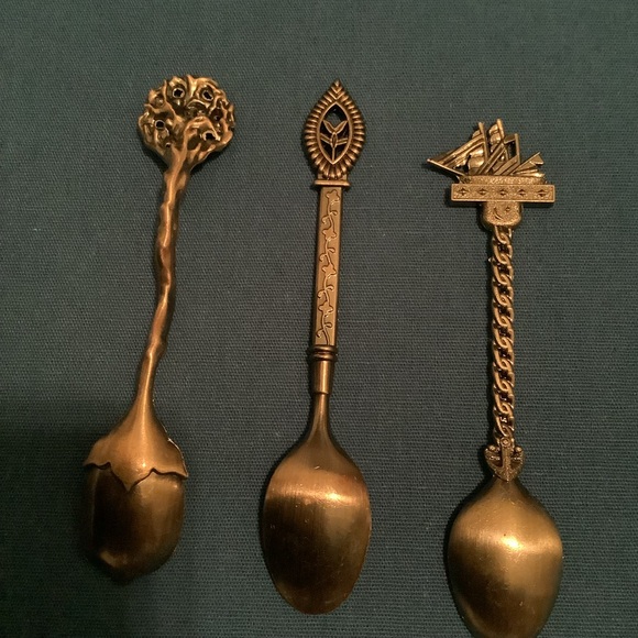 Vintage Brass Decorative Spoons Set - Picture 2 of 2